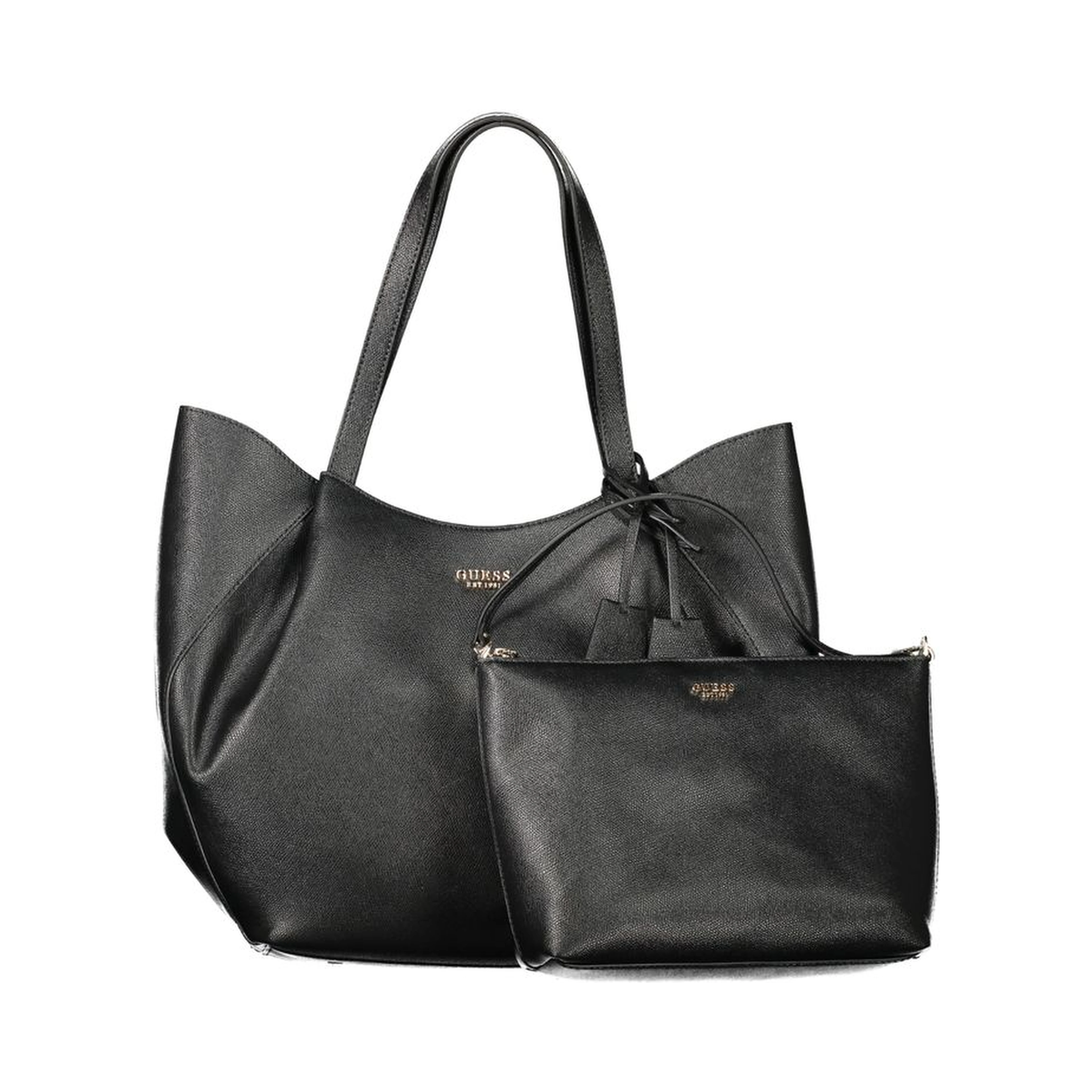 Black Polyethylene Women Handbag