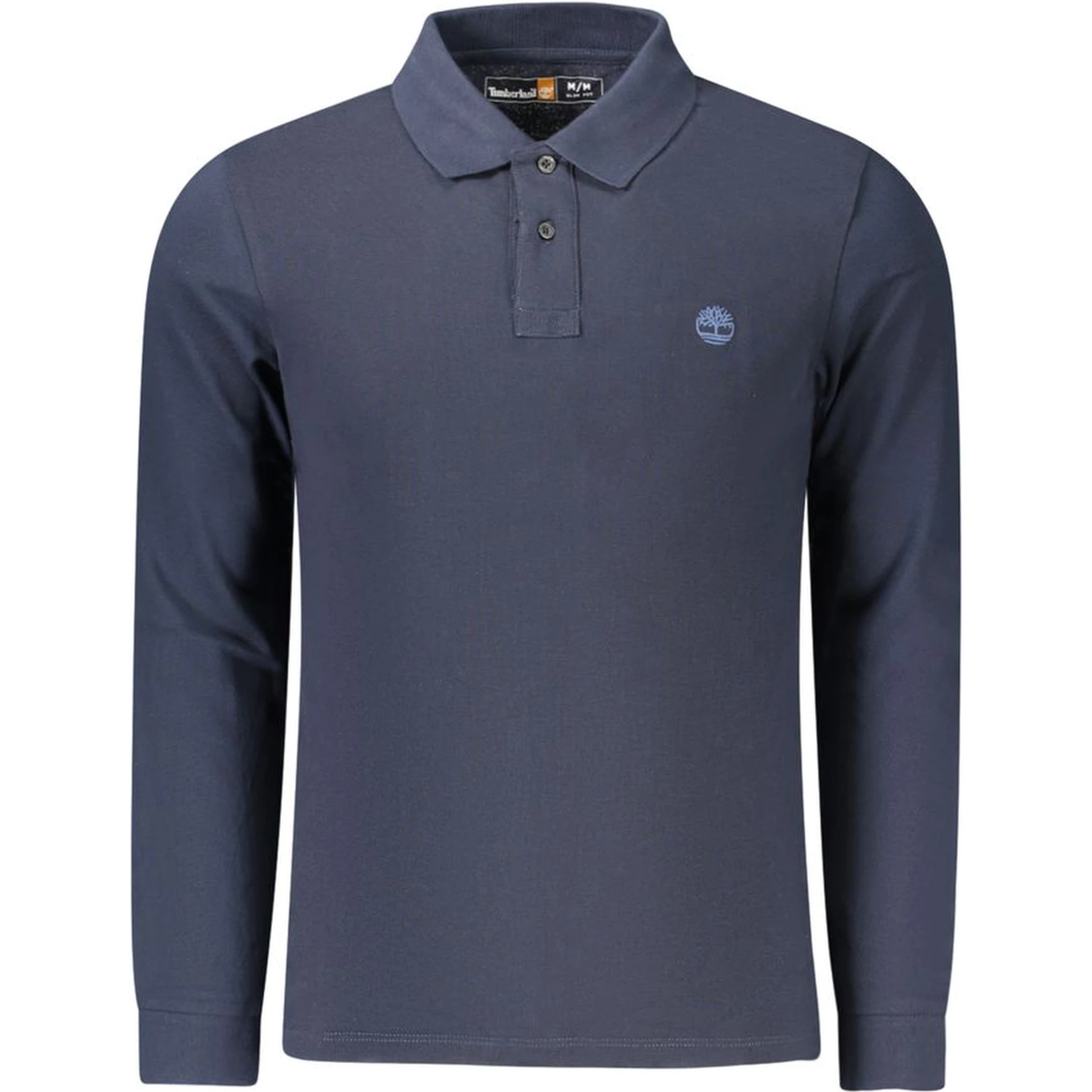 Blue Cotton Men Polo Shirt
