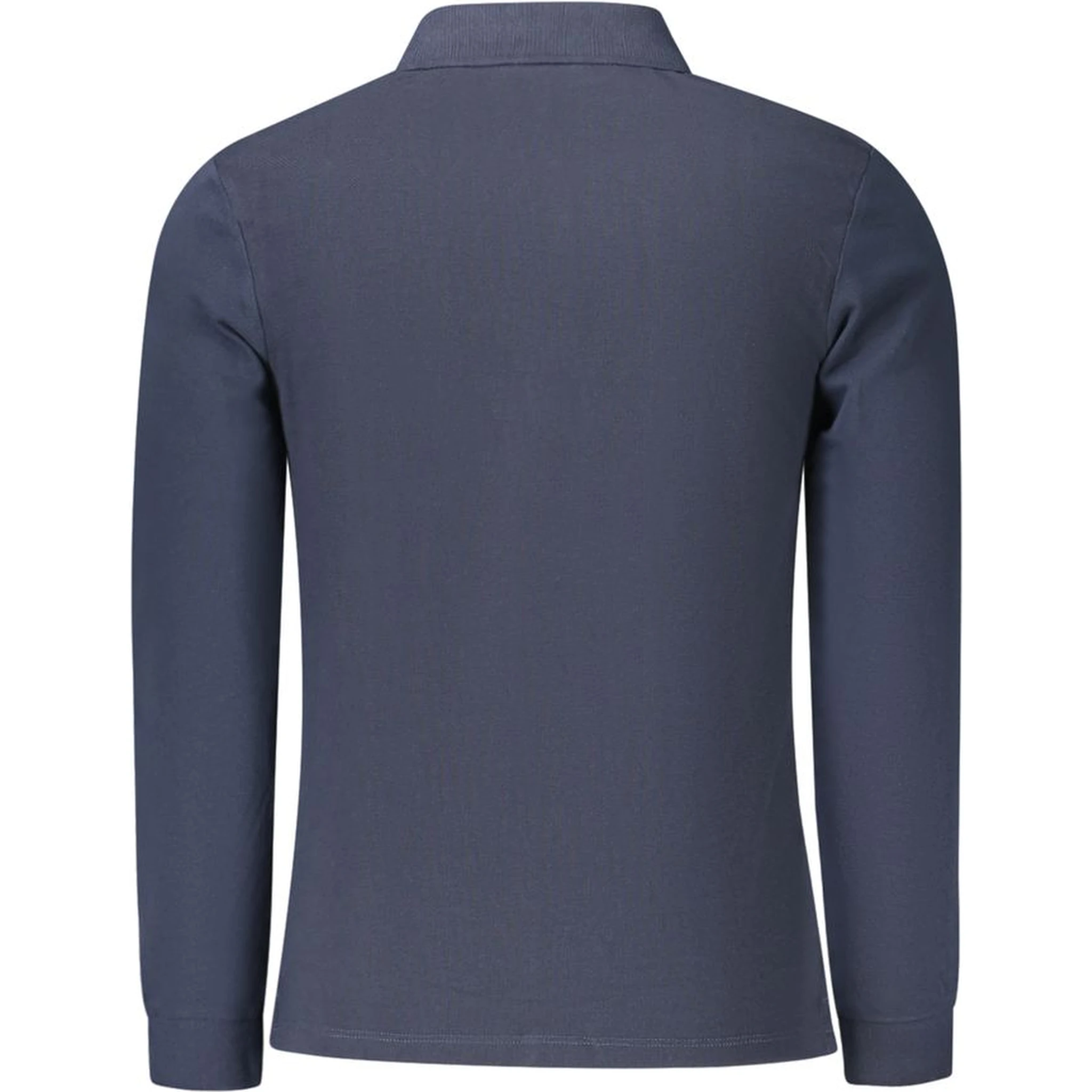 Blue Cotton Men Polo Shirt