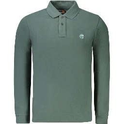 Green Cotton Men Polo Shirt