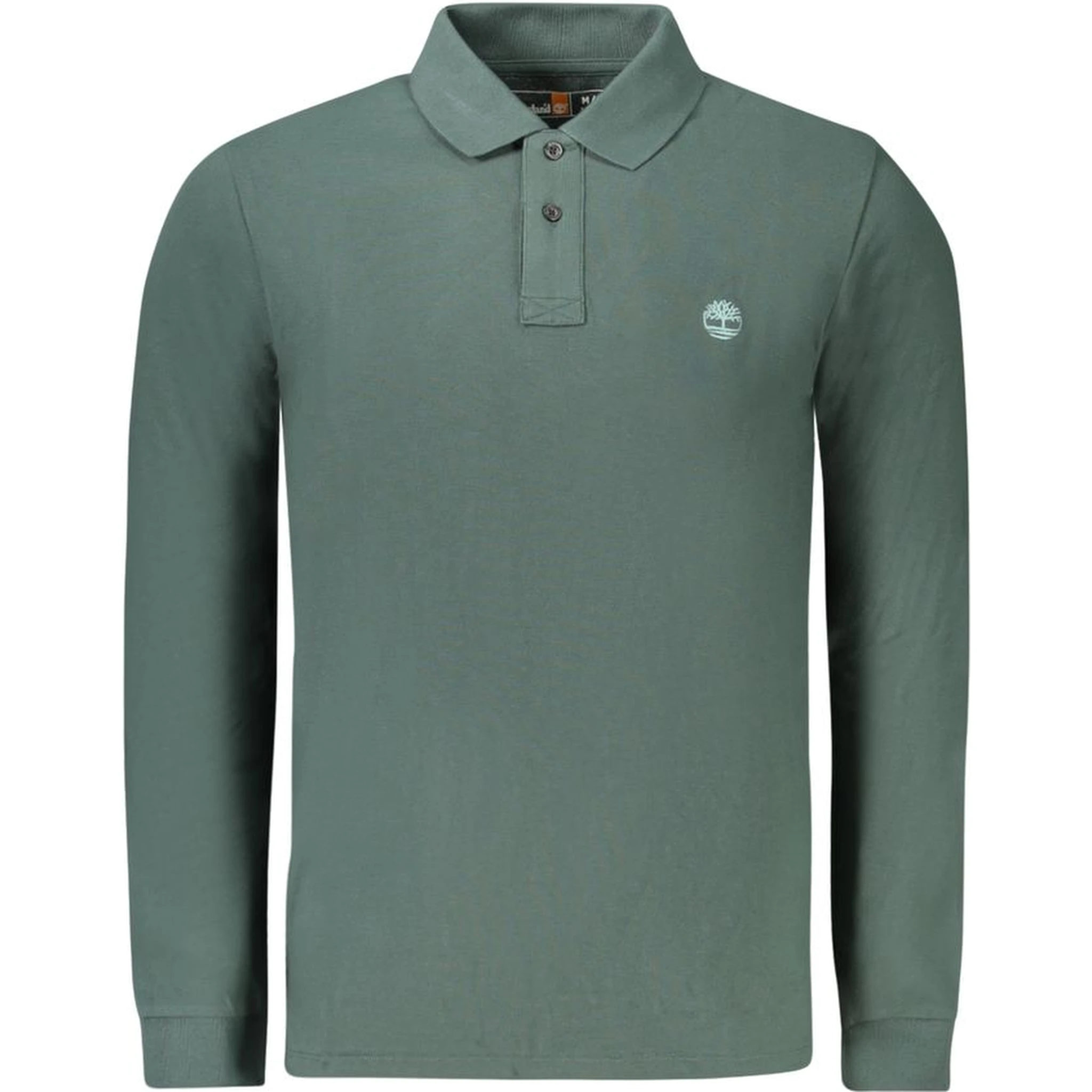Green Cotton Men Polo Shirt