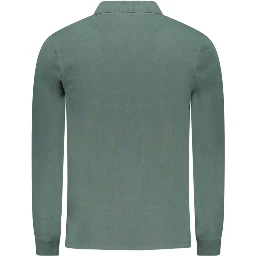 Green Cotton Men Polo Shirt