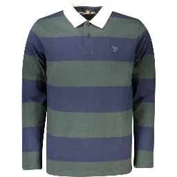 Green Cotton Men Polo Shirt