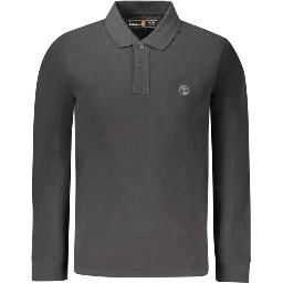 Black Cotton Men Polo Shirt