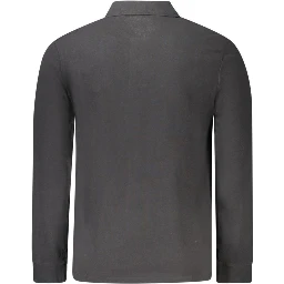 Black Cotton Men Polo Shirt