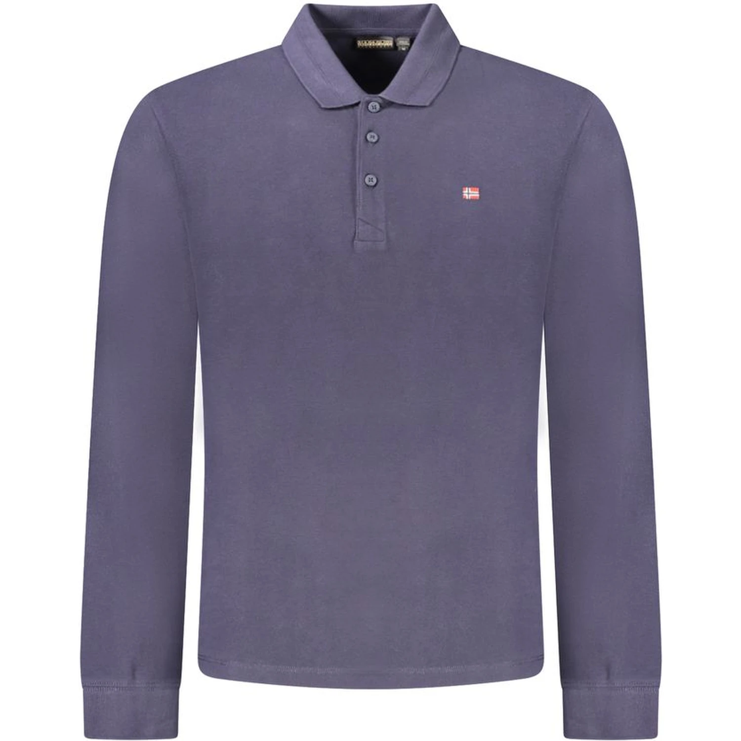 Blue Cotton Men Polo Shirt