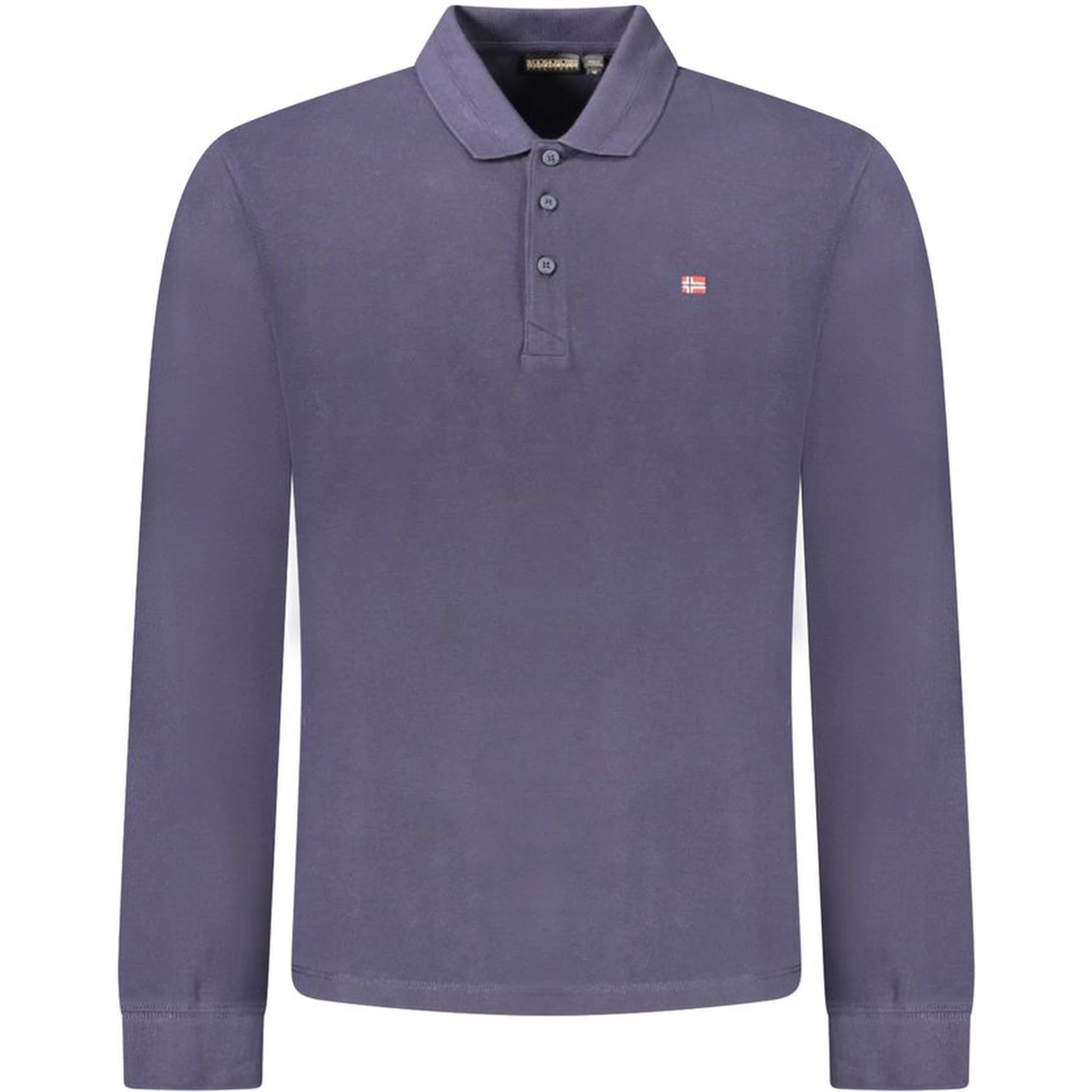 Blue Cotton Men Polo Shirt