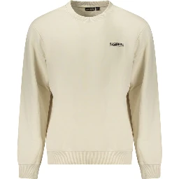 Beige Cotton Men Sweater