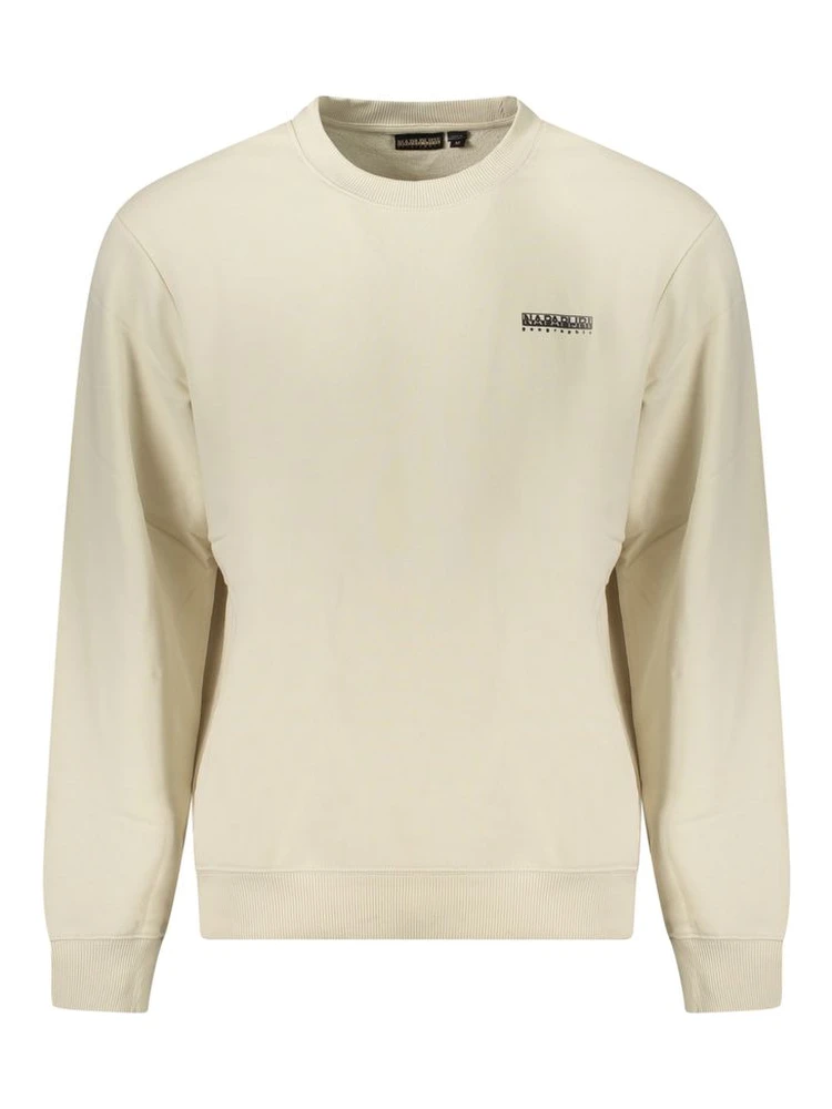 Beige Cotton Men Sweater