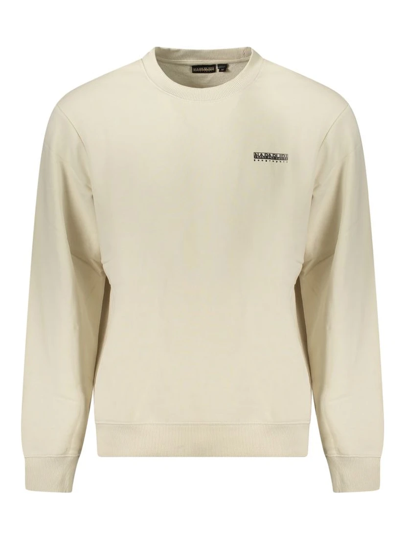 Beige Cotton Men Sweater