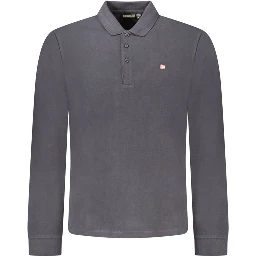 Black Cotton Men Polo Shirt