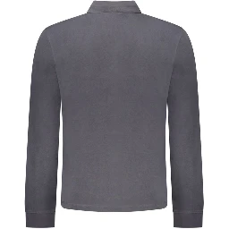 Black Cotton Men Polo Shirt