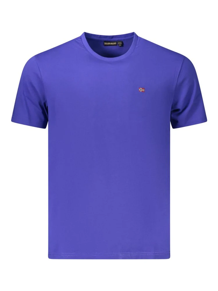 Blue Cotton Men T-Shirt