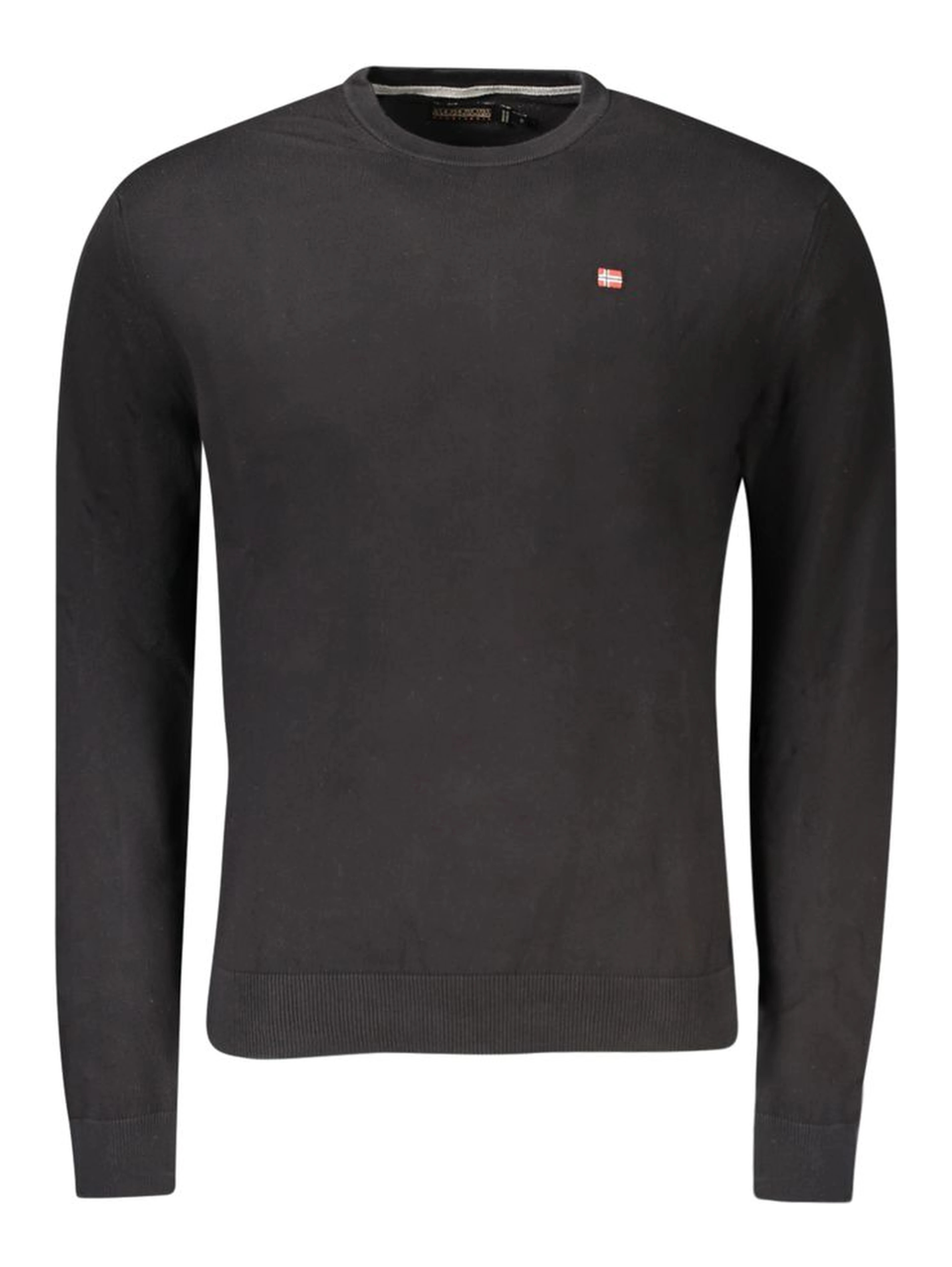 Black Cotton Men Sweater