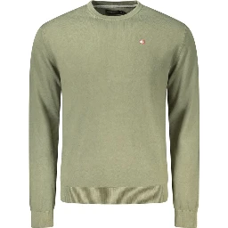 Green Cotton Men Sweater