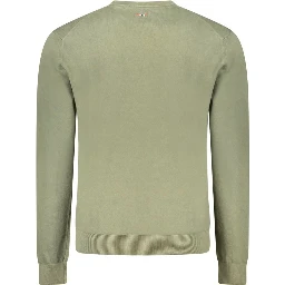 Green Cotton Men Sweater