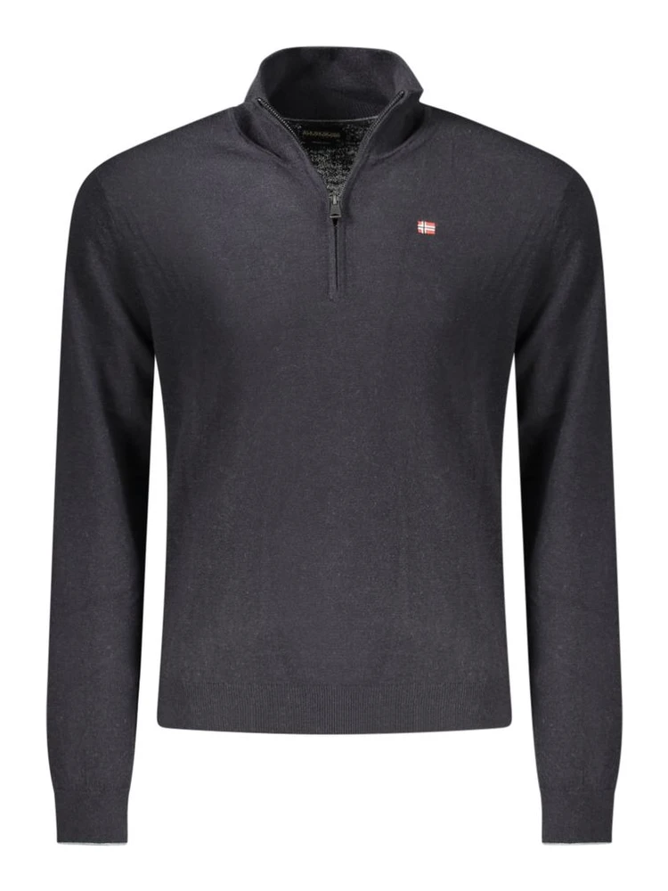 Black Wool Men Sweater