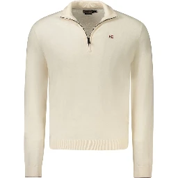 White Wool Men Sweater