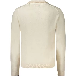 White Wool Men Sweater