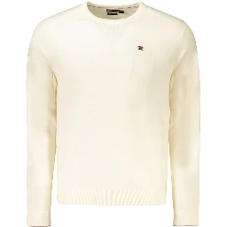 White Wool Men Sweater