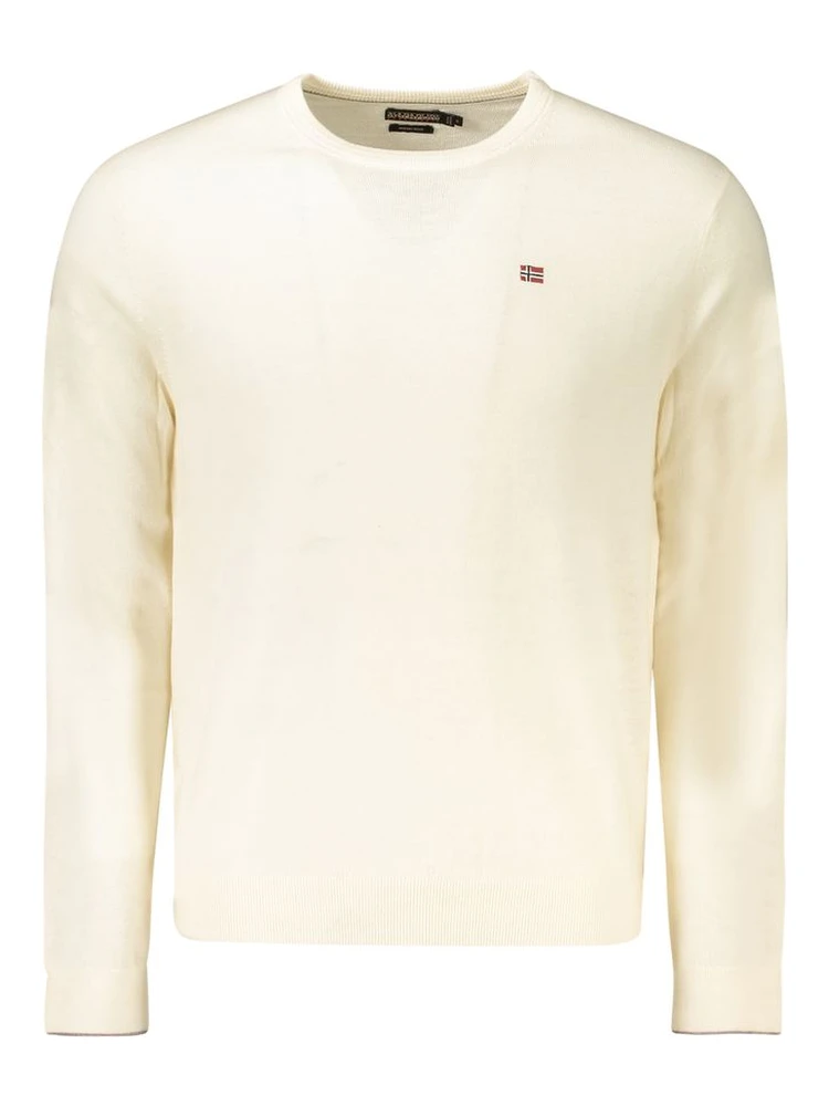 White Wool Men Sweater