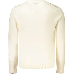 White Wool Men Sweater