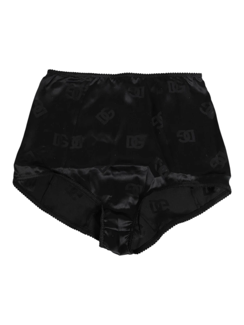 Black Silk Stretch High Waist Girdle Underwear