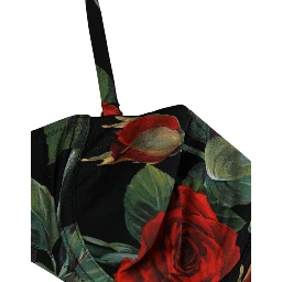 Black Floral Nylon Padded Balconnet Bra Underwear