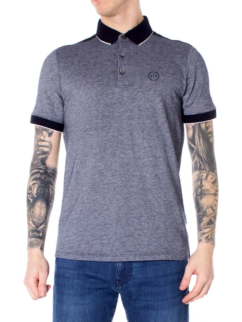 Blue Cotton Polo Shirt
