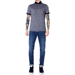 Blue Cotton Polo Shirt