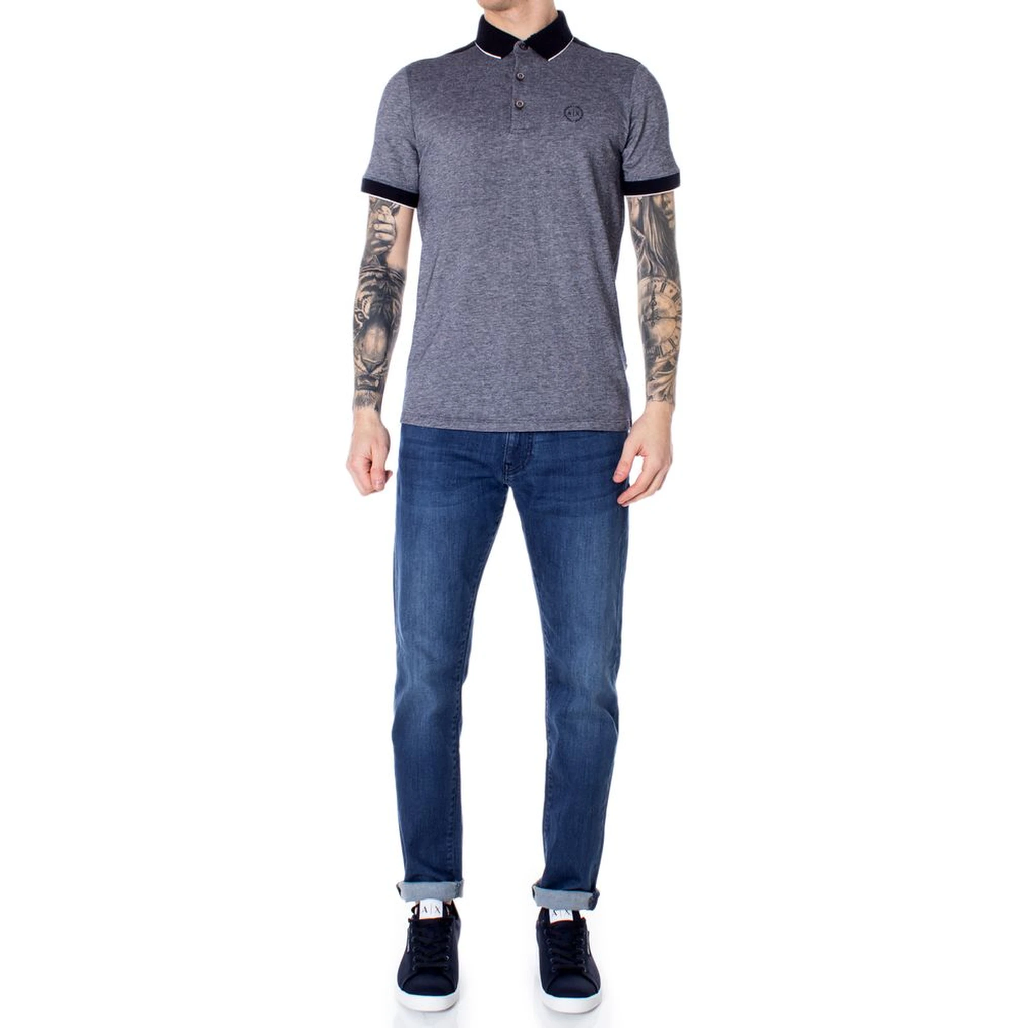 Blue Cotton Polo Shirt