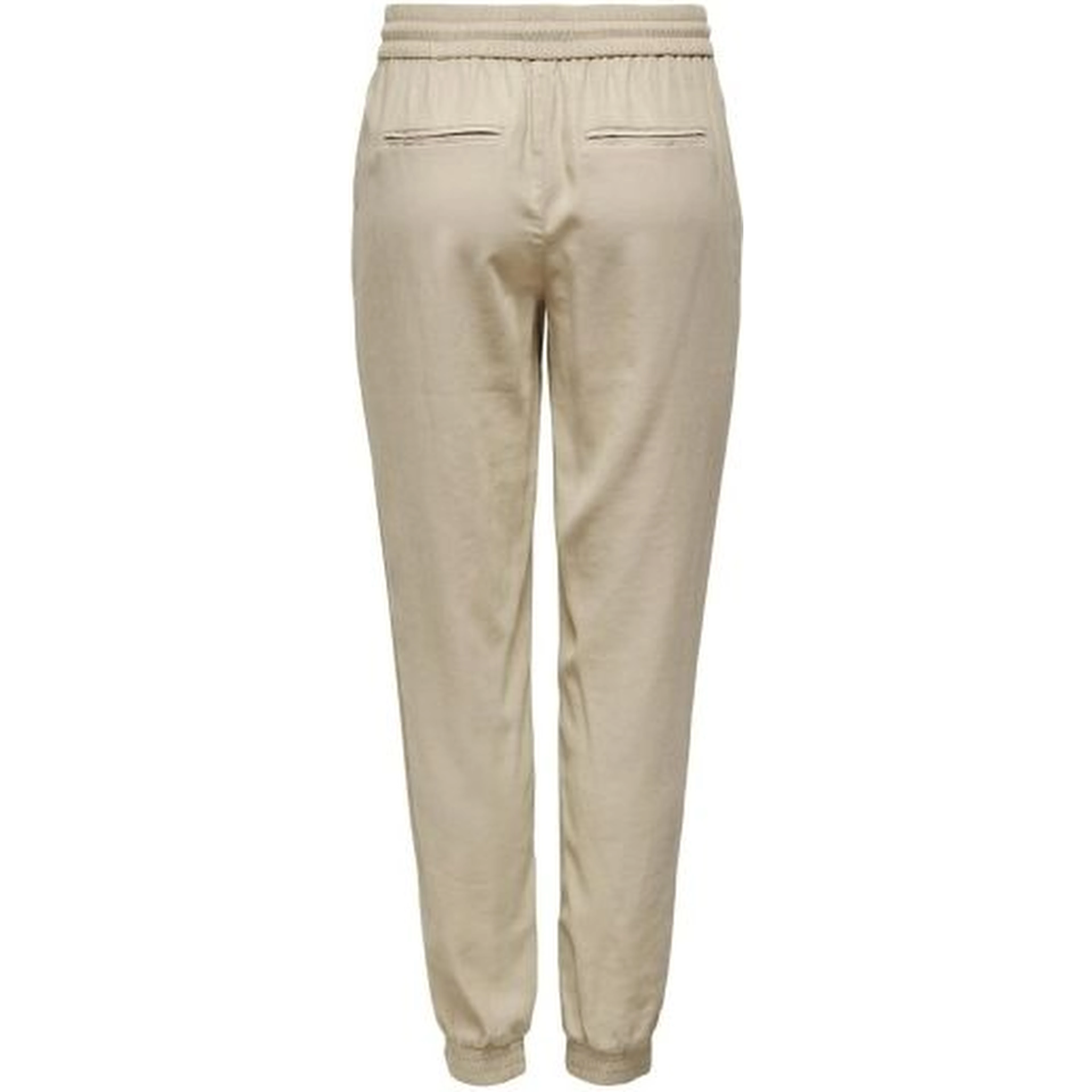 Beige Viscose Casual Pants