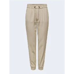 Beige Viscose Casual Pants