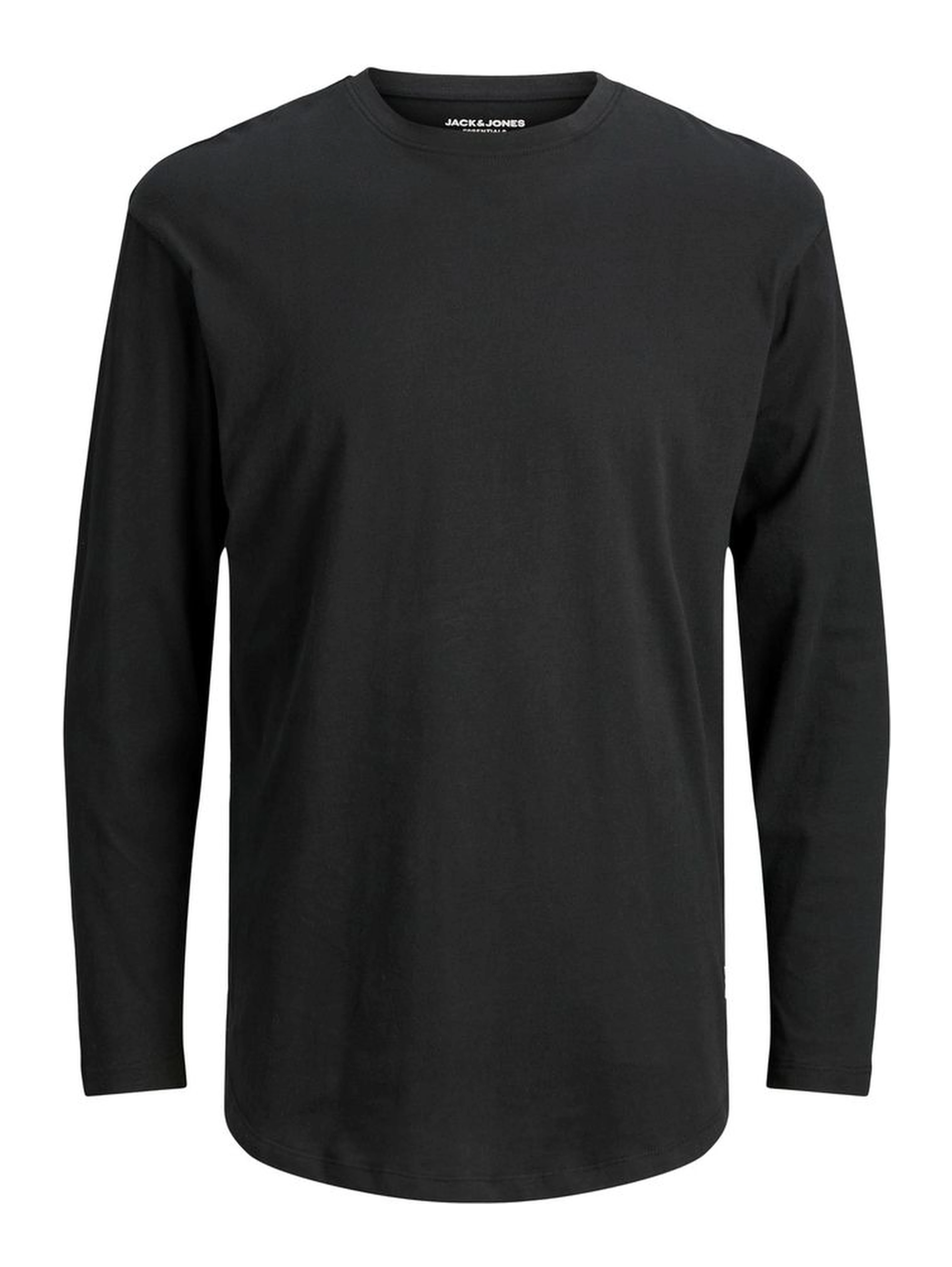 Black Cotton Long Sleeve T-Shirt