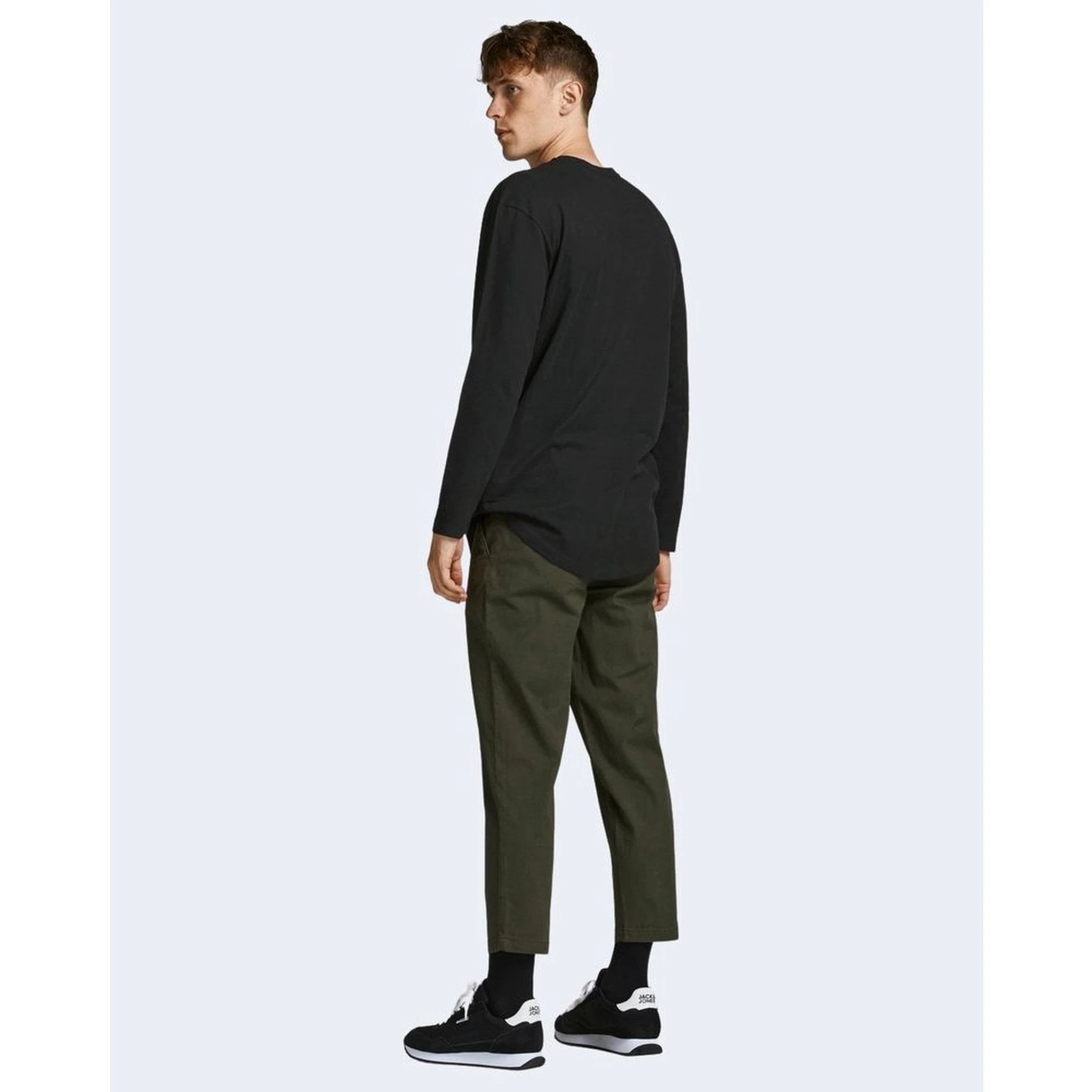 Black Cotton Long Sleeve T-Shirt