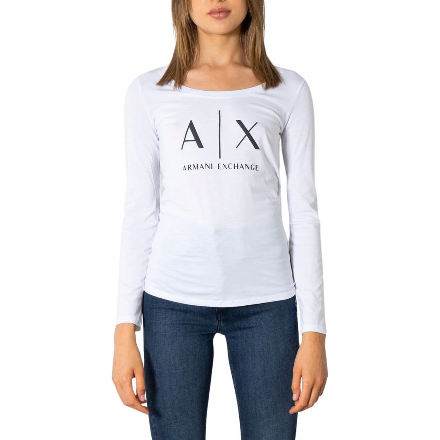 White Cotton Long Sleeve T-Shirt