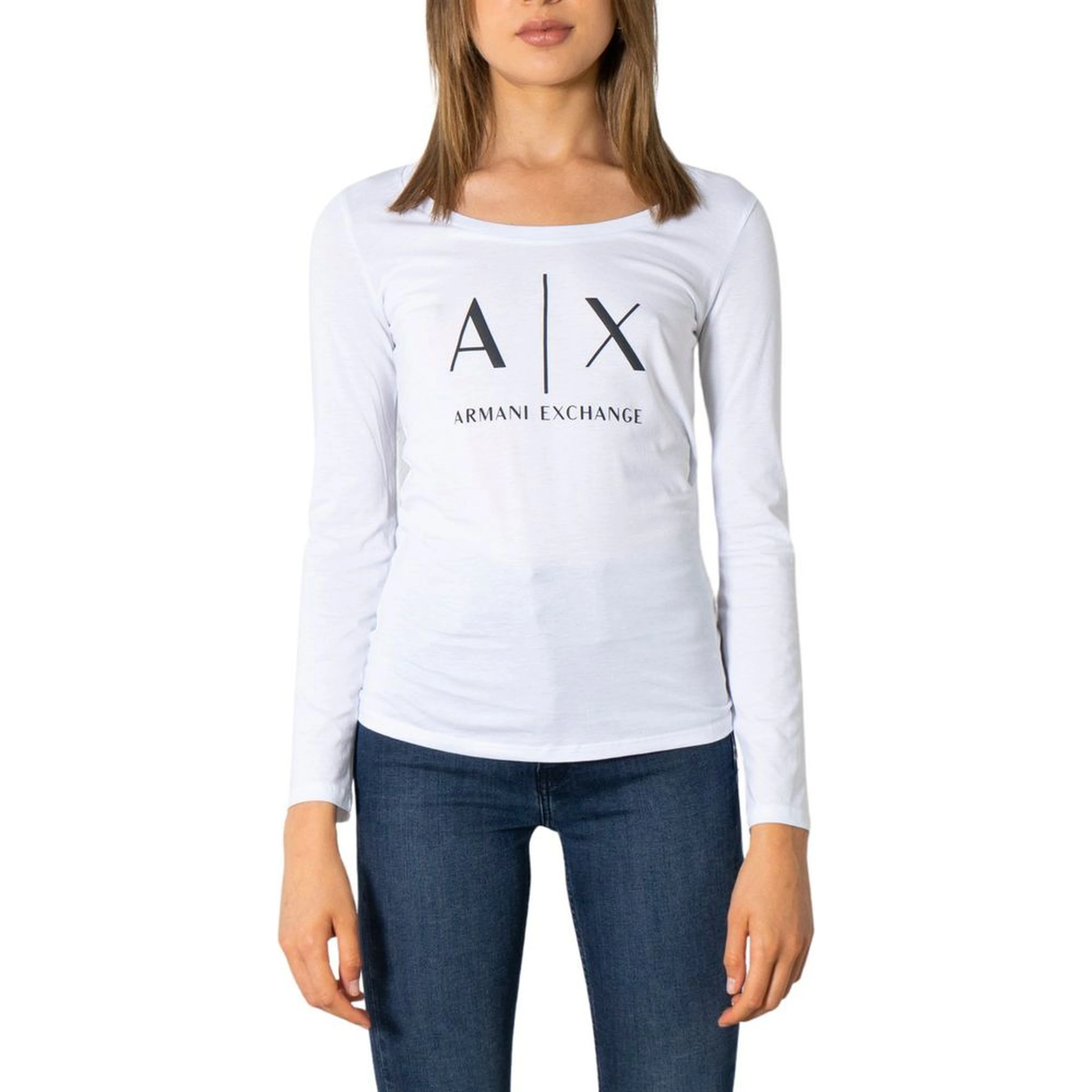 White Cotton Long Sleeve T-Shirt