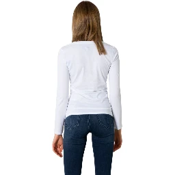 White Cotton Long Sleeve T-Shirt