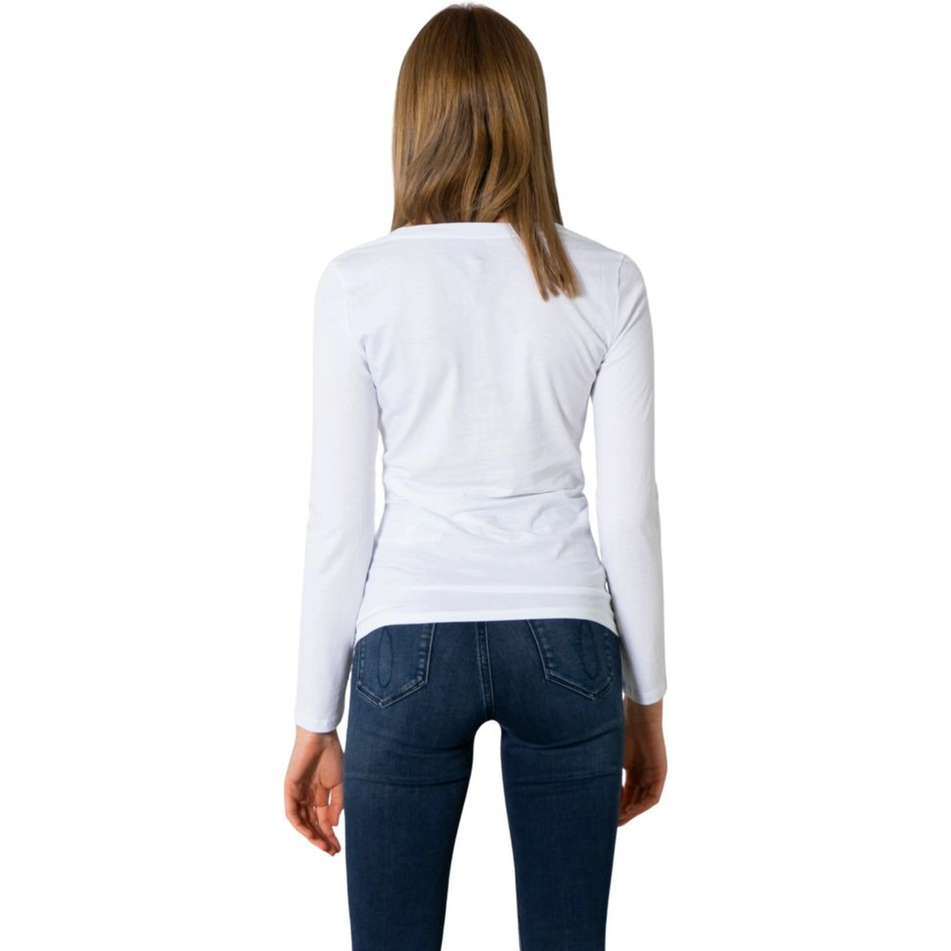 White Cotton Long Sleeve T-Shirt
