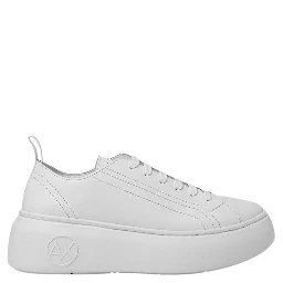 White Leather Platform Sneakers