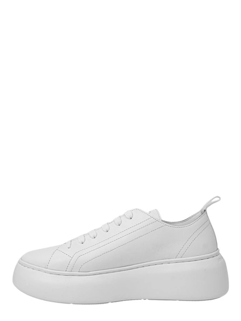 White Leather Platform Sneakers