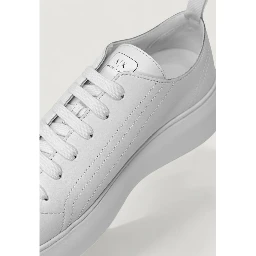 White Leather Platform Sneakers