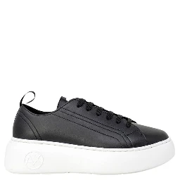 Black Artificial Leather Low Top Sneakers