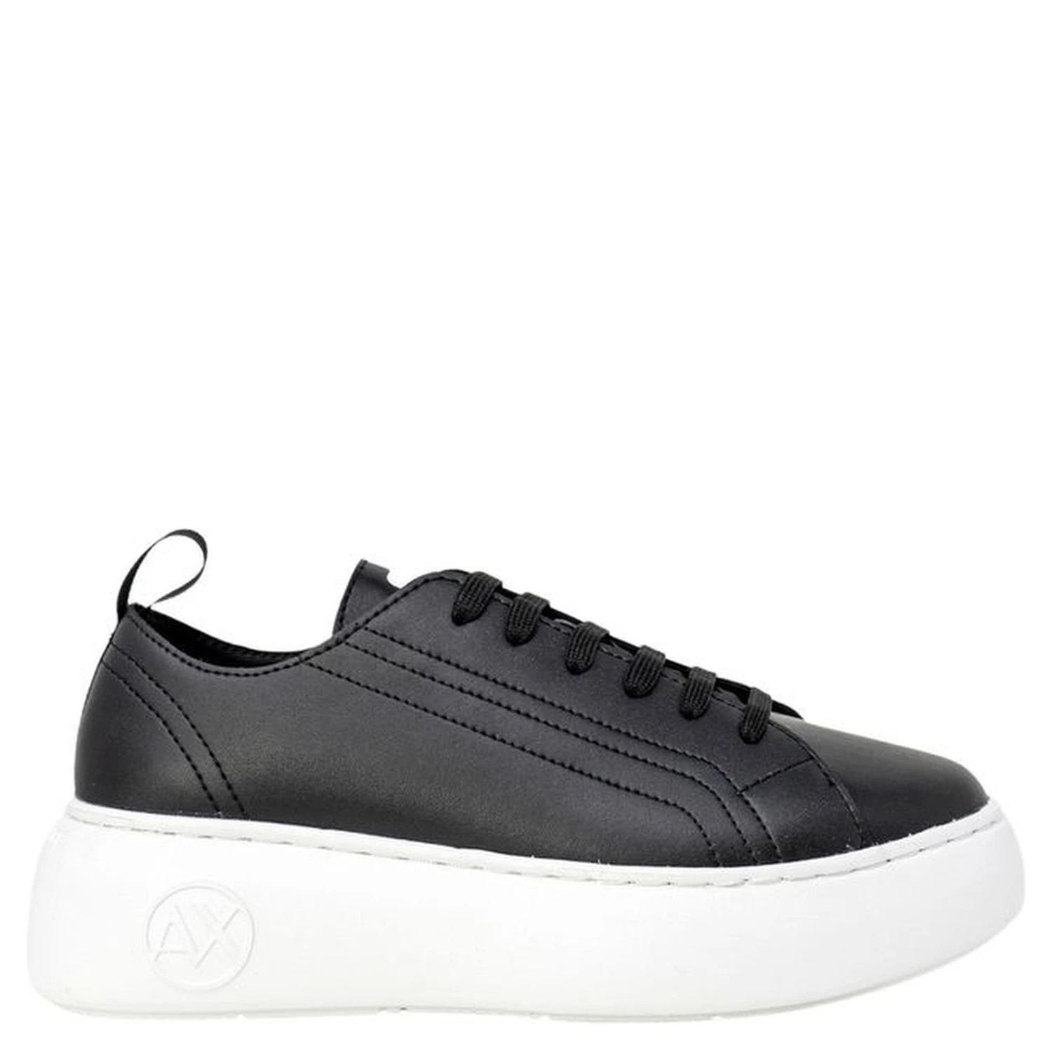Black Artificial Leather Low Top Sneakers