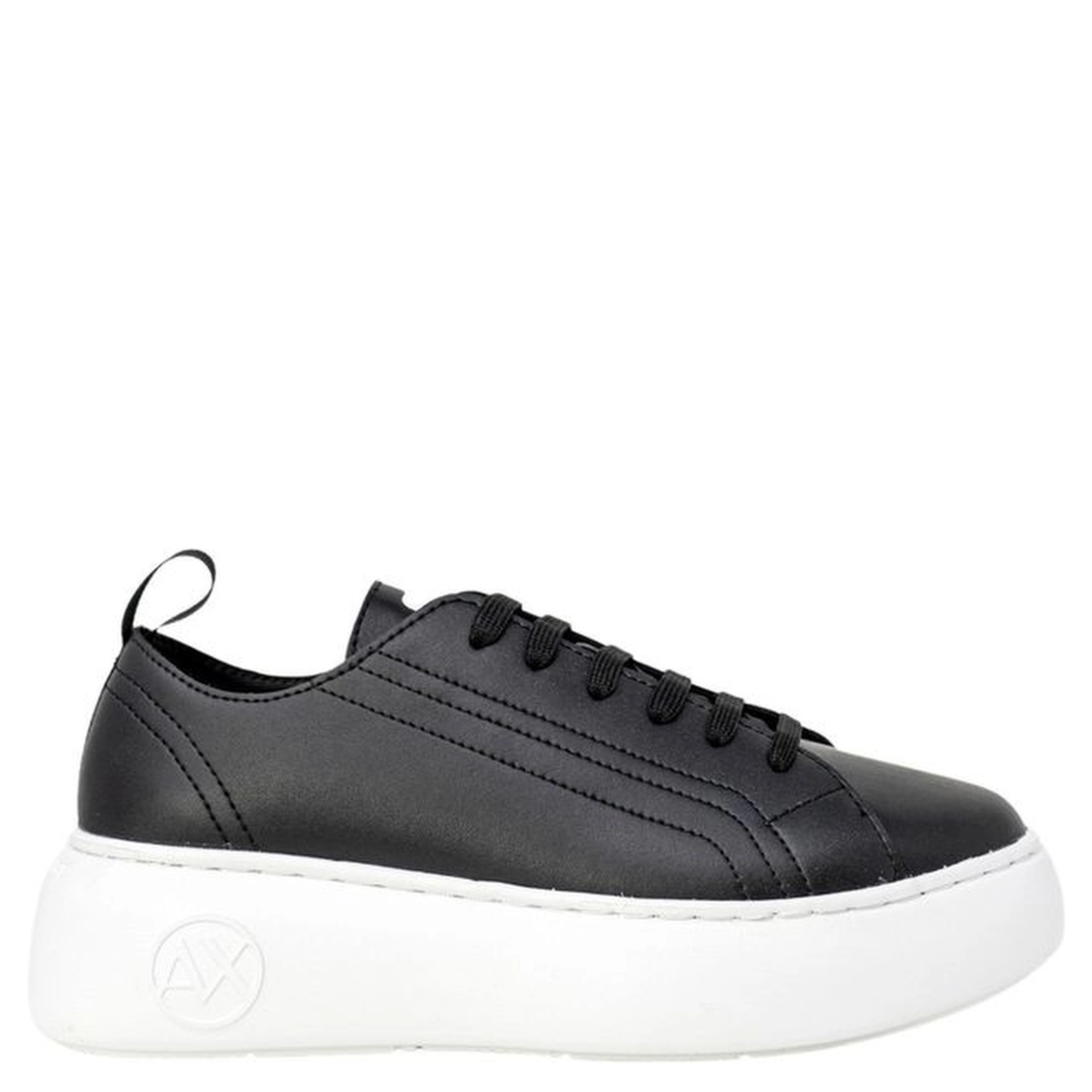 Black Artificial Leather Low Top Sneakers