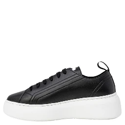 Black Artificial Leather Low Top Sneakers