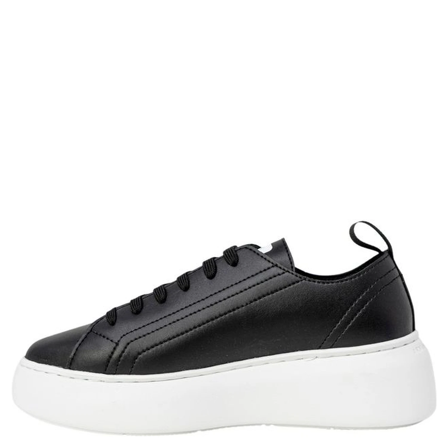 Black Artificial Leather Low Top Sneakers