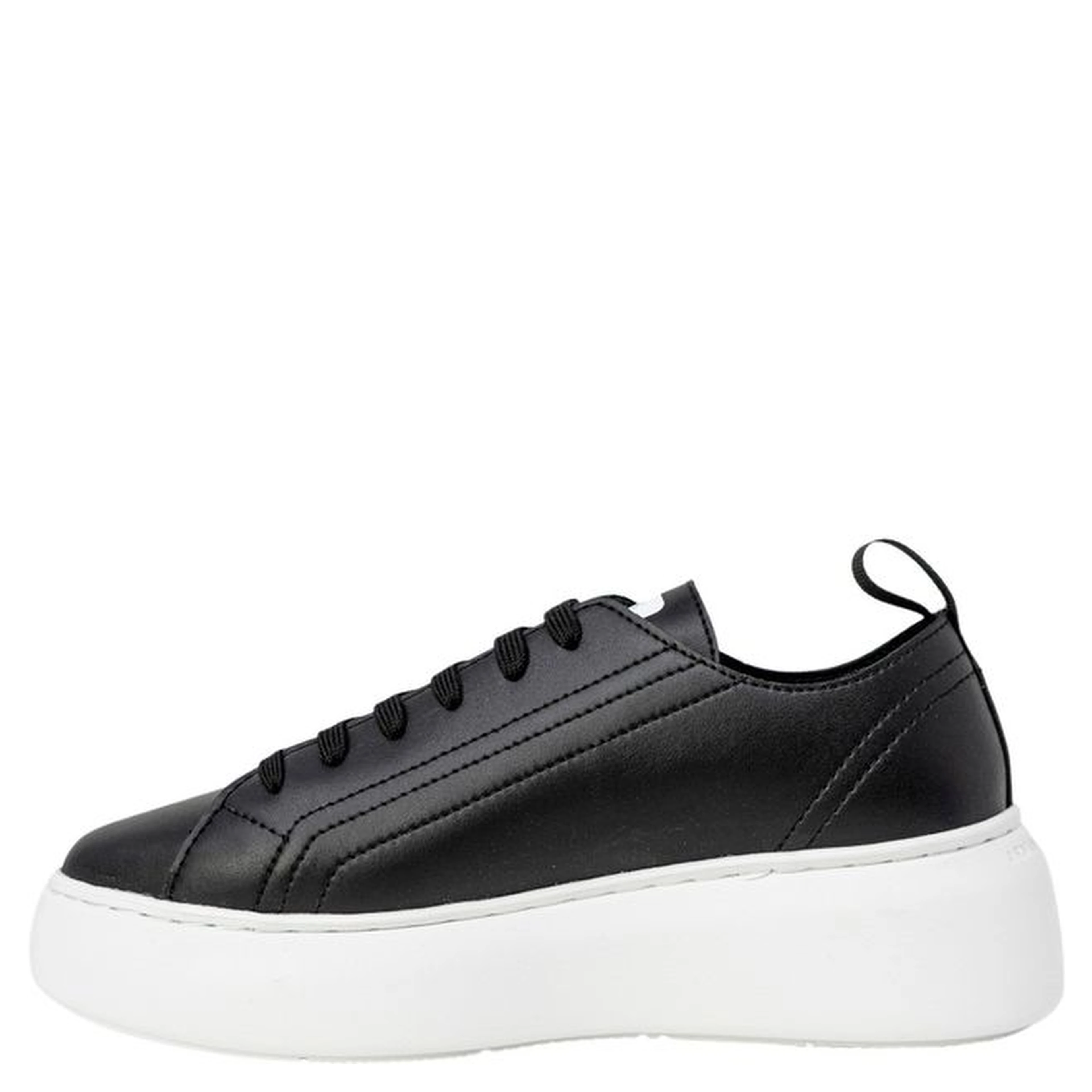 Black Artificial Leather Low Top Sneakers