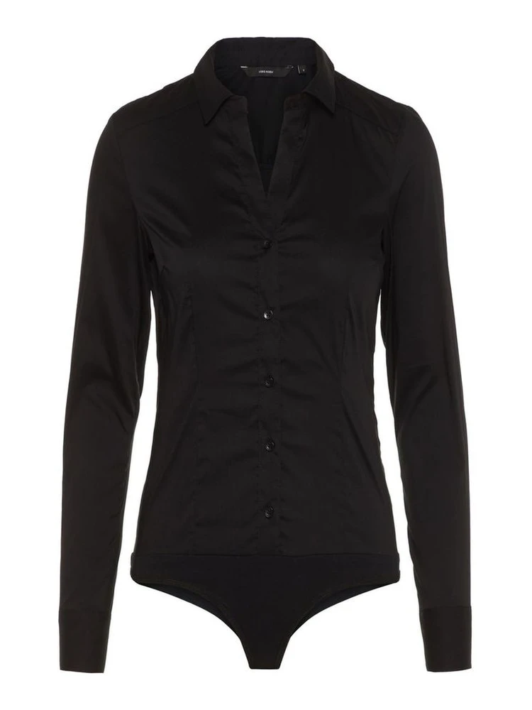 Black Cotton Bodysuit
