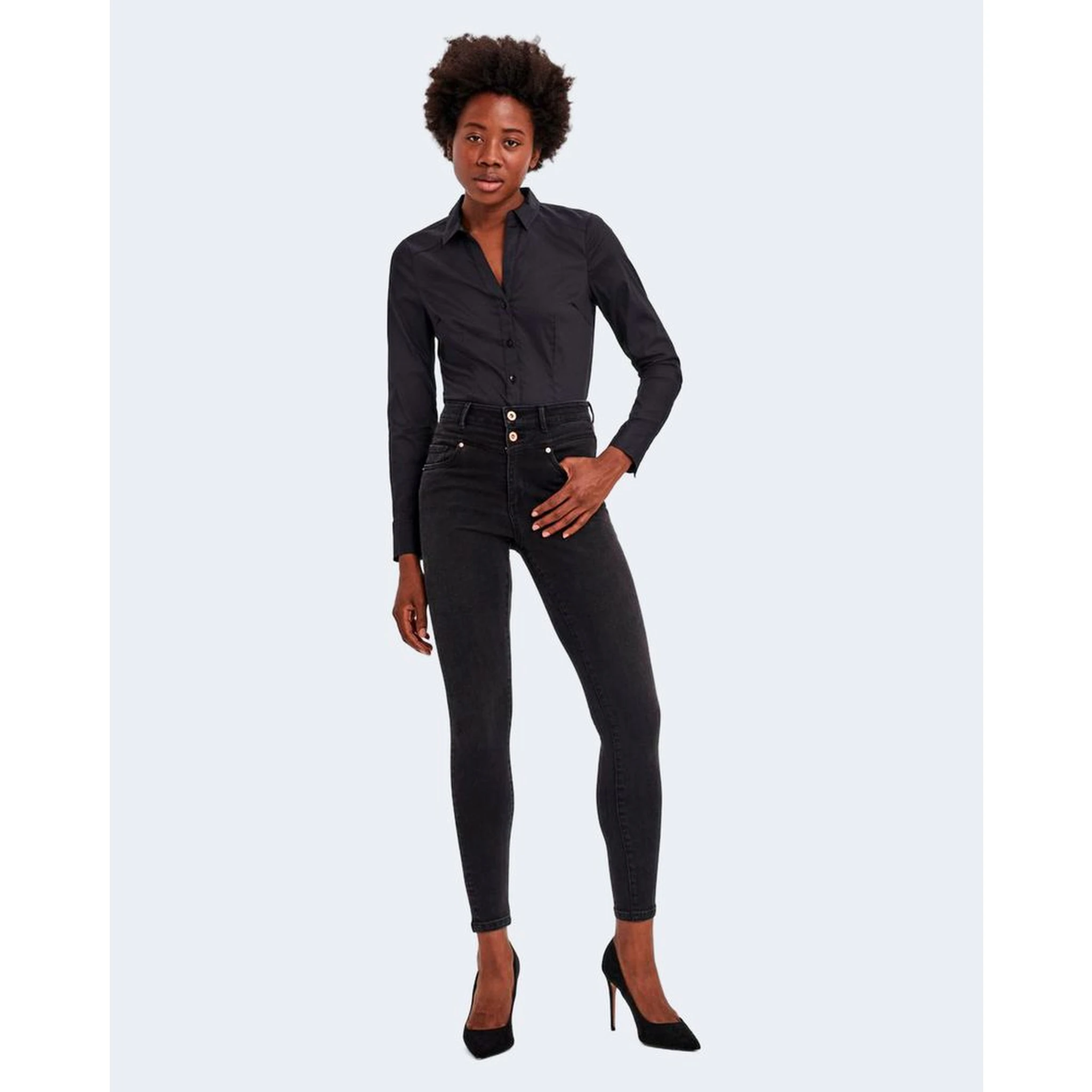 Black Cotton Bodysuit
